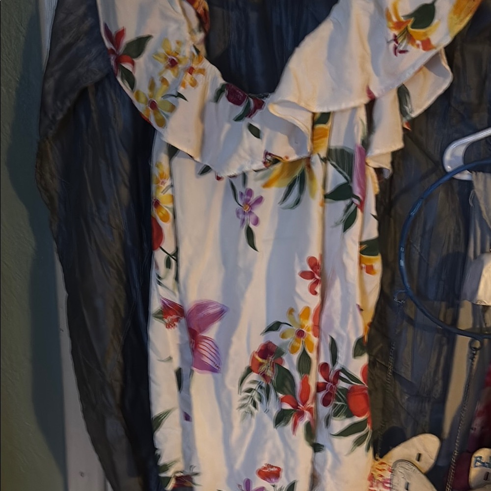Old Navy Multicolor Floral Ruffle Blouse